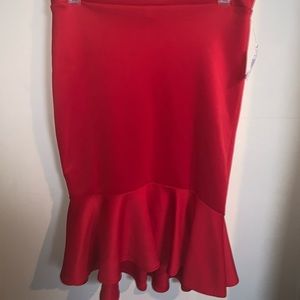 Red pencil skirt